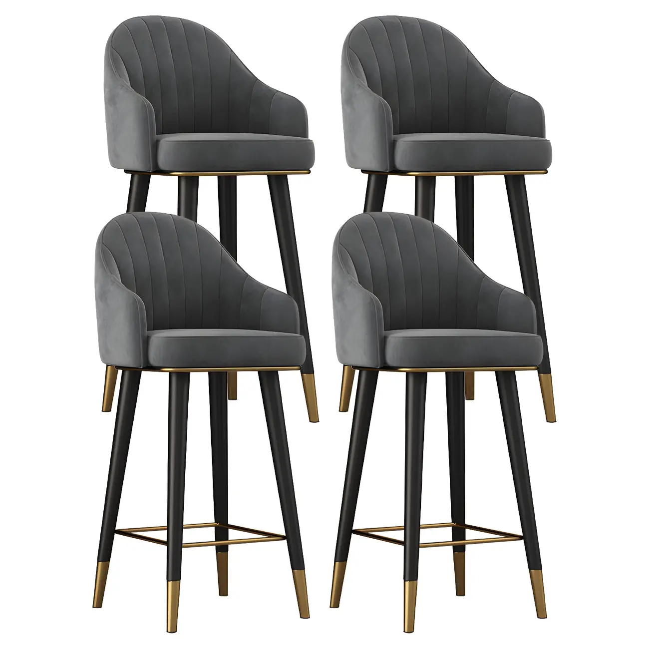 Glam Velvet Upholstered Counter Height Bar Stools Image - 15 | homeyfad