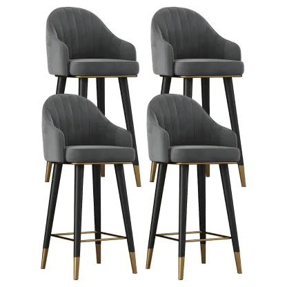 Glam Velvet Upholstered Counter Height Bar Stools Image - 15