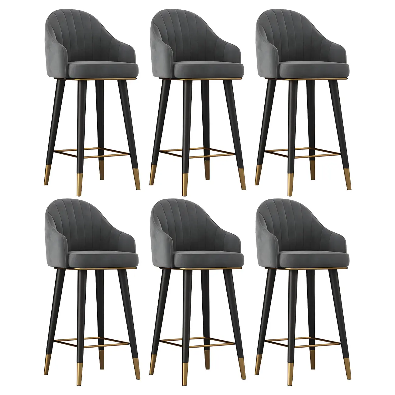 Glam Velvet Upholstered Counter Height Bar Stools Image - 16 | homeyfad