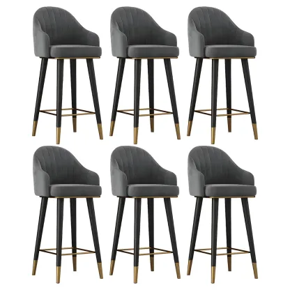 Glam Velvet Upholstered Counter Height Bar Stools Image - 16