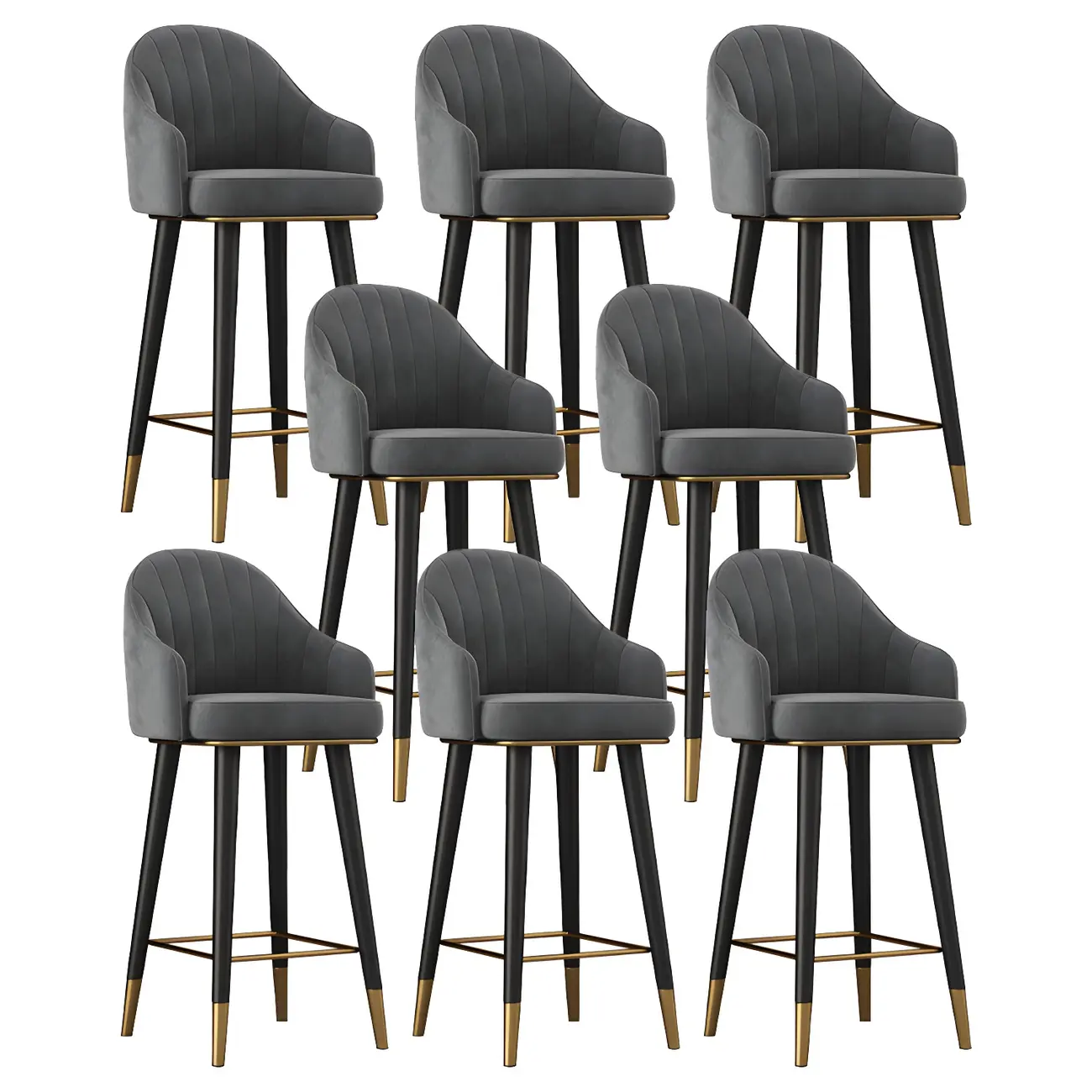 Glam Velvet Upholstered Counter Height Bar Stools Image - 17 | homeyfad