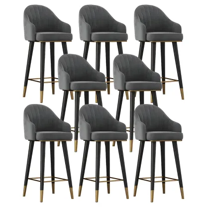 Glam Velvet Upholstered Counter Height Bar Stools Image - 17