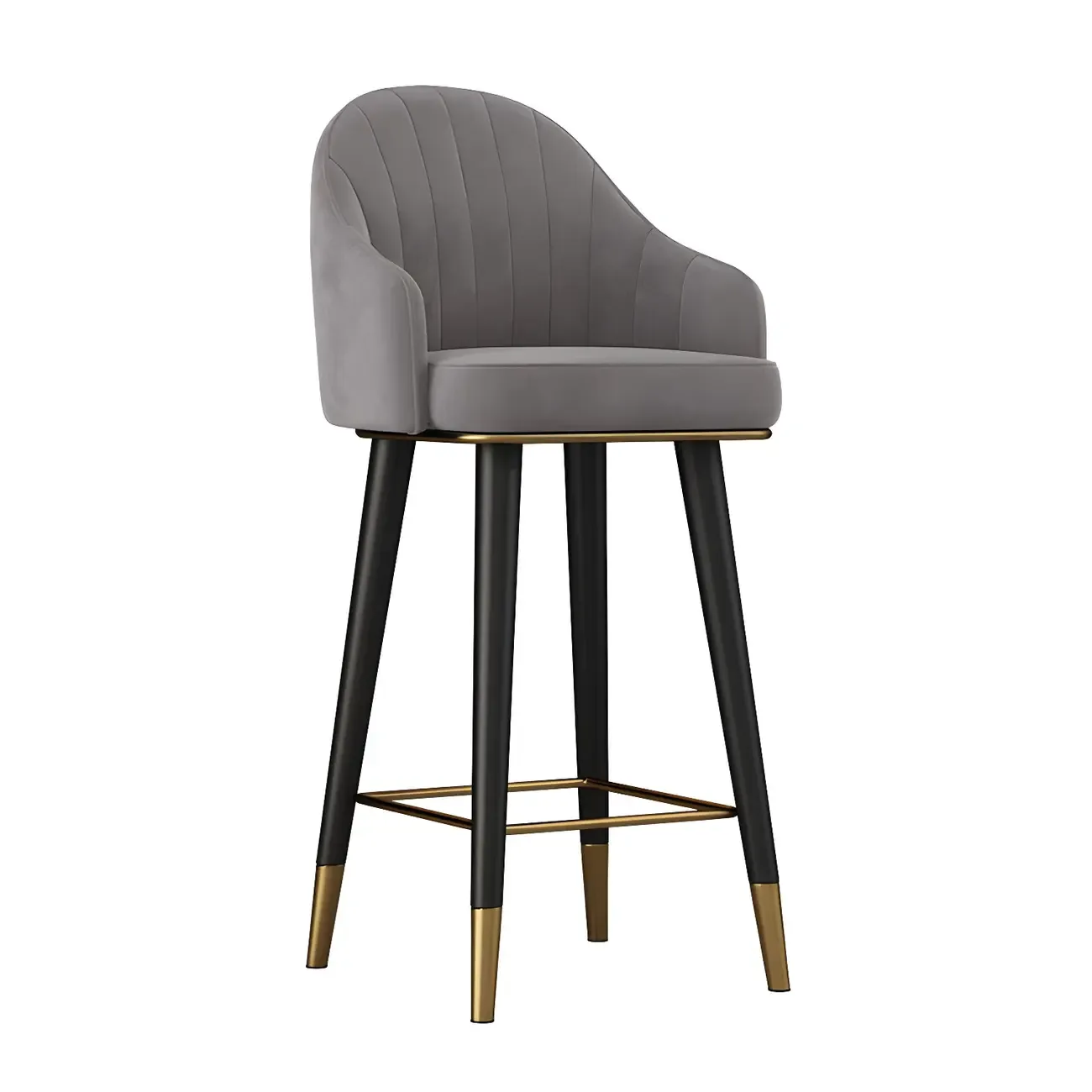 Glam Velvet Upholstered Counter Height Bar Stools Image - 18