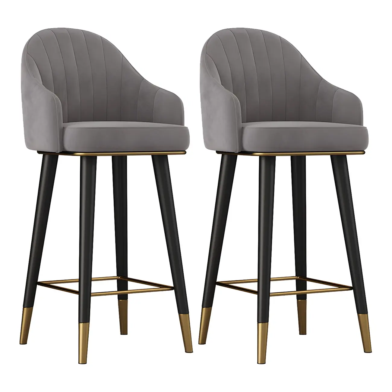 Glam Velvet Upholstered Counter Height Bar Stools Image - 19 | homeyfad