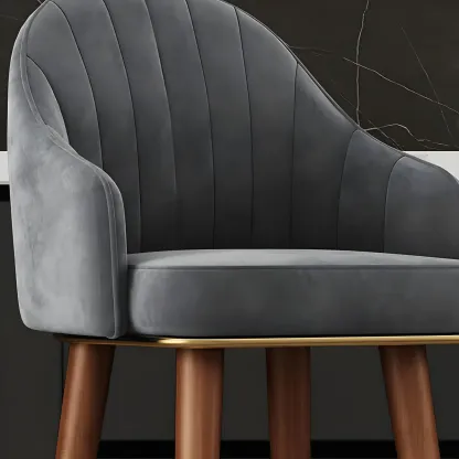 Glam Velvet Upholstered Counter Height Bar Stools Image - 9