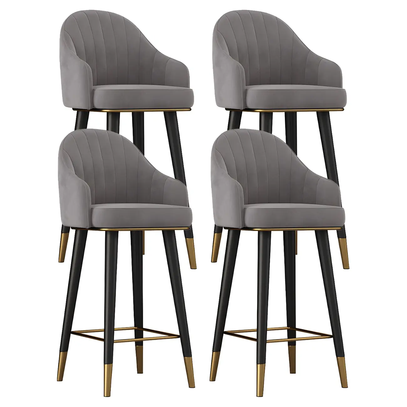 Glam Velvet Upholstered Counter Height Bar Stools Image - 20 | homeyfad