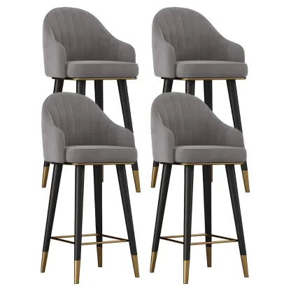 Glam Velvet Upholstered Counter Height Bar Stools Image - 20