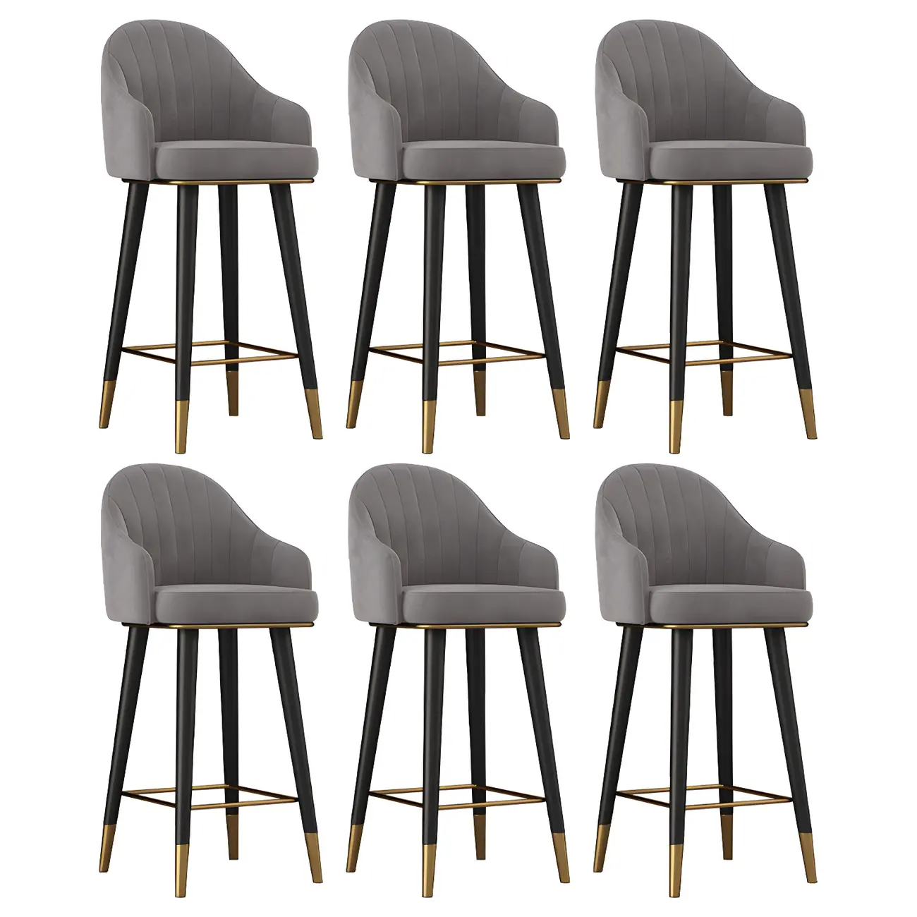 Glam Velvet Upholstered Counter Height Bar Stools Image - 21 | homeyfad