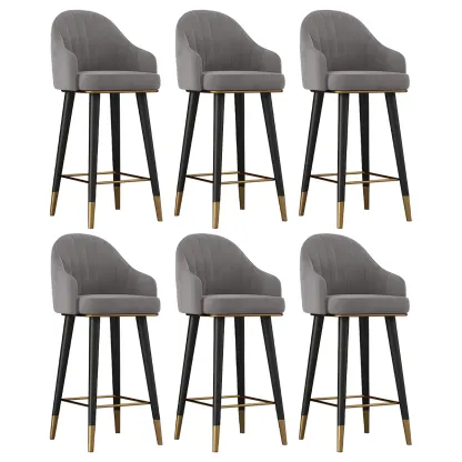 Glam Velvet Upholstered Counter Height Bar Stools Image - 21