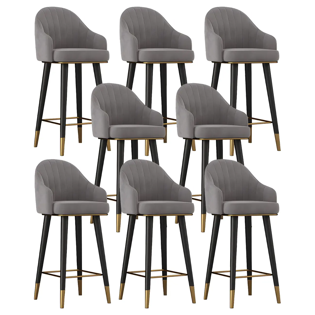 Glam Velvet Upholstered Counter Height Bar Stools Image - 22 | homeyfad
