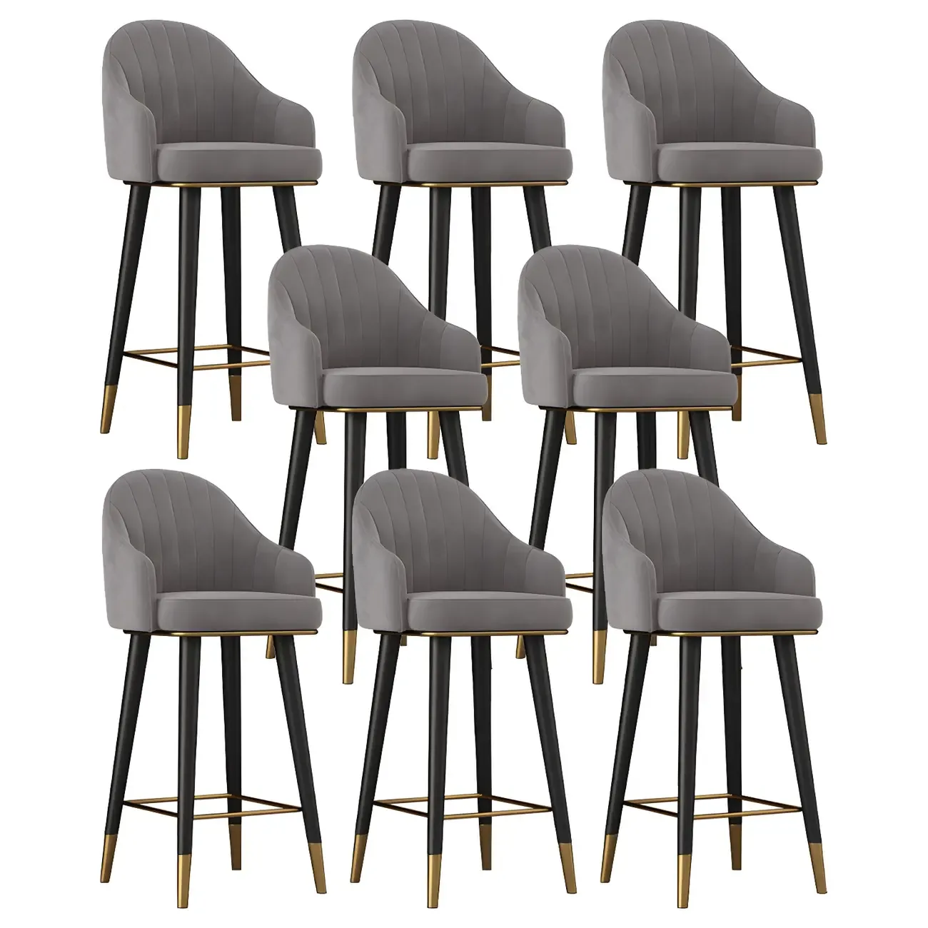 Glam Velvet Upholstered Counter Height Bar Stools Image - 22