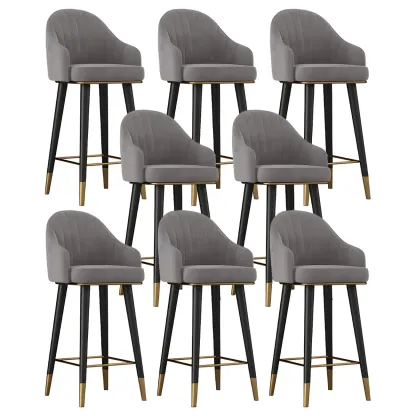 Glam Velvet Upholstered Counter Height Bar Stools Image - 22