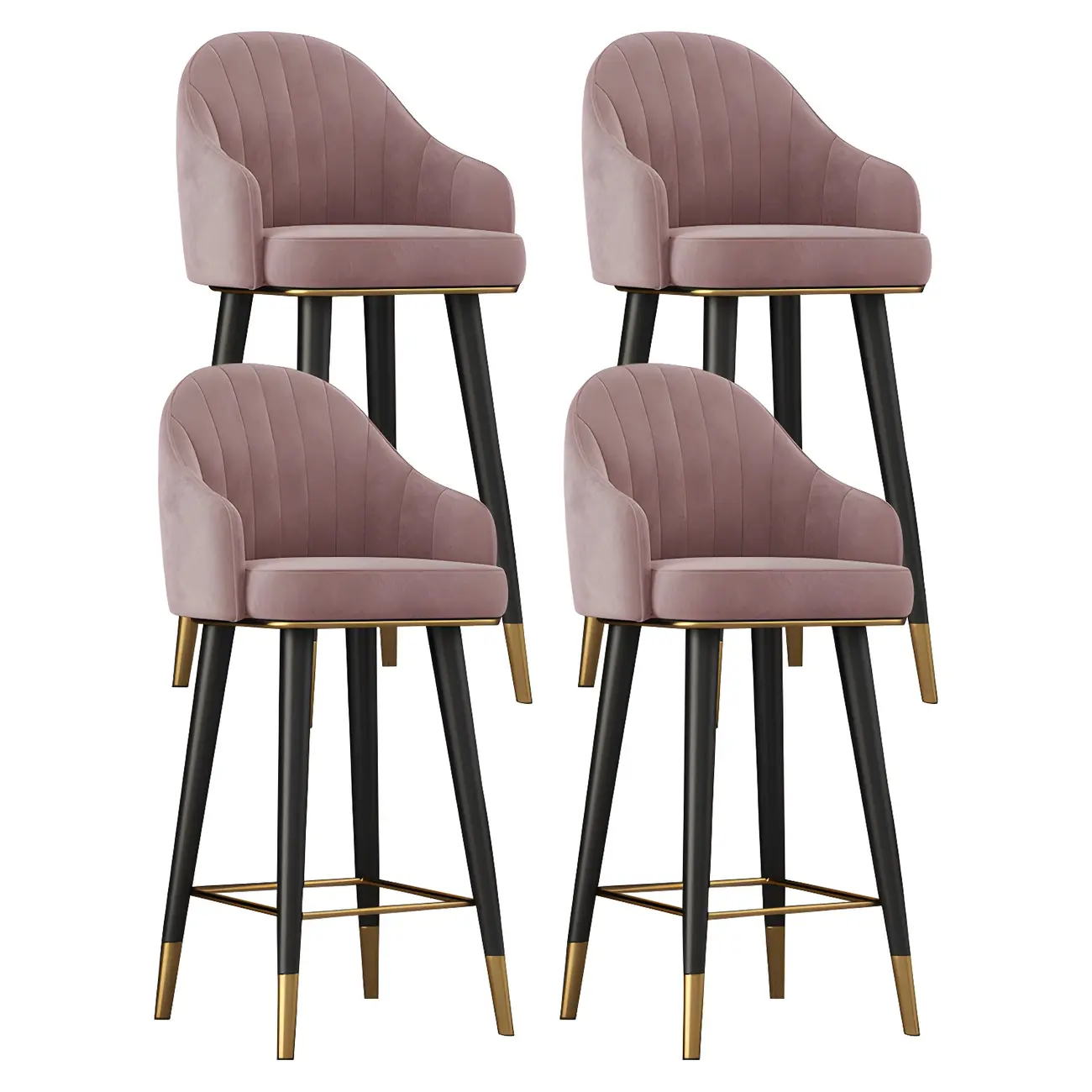 Glam Velvet Upholstered Counter Height Bar Stools Image - 23 | homeyfad