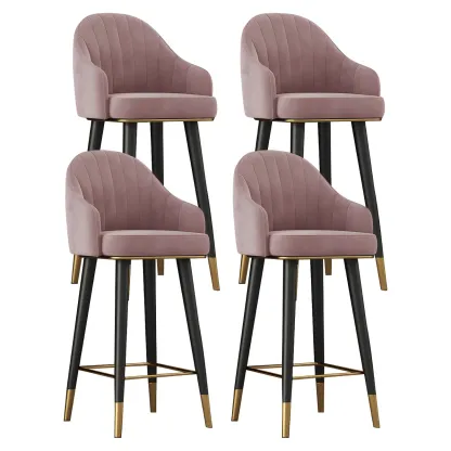 Glam Velvet Upholstered Counter Height Bar Stools Image - 23