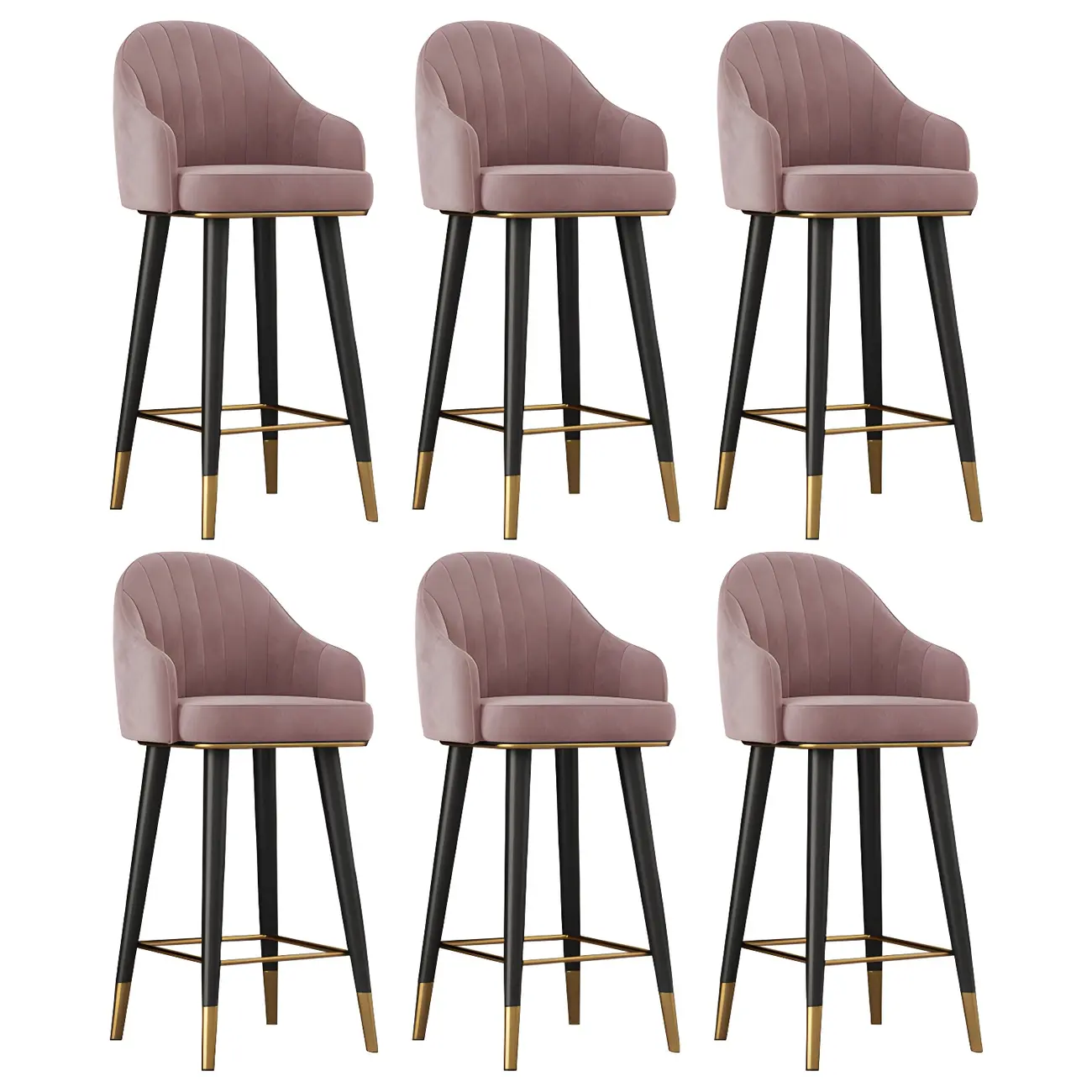Glam Velvet Upholstered Counter Height Bar Stools Image - 24 | homeyfad