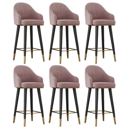 Glam Velvet Upholstered Counter Height Bar Stools Image - 24