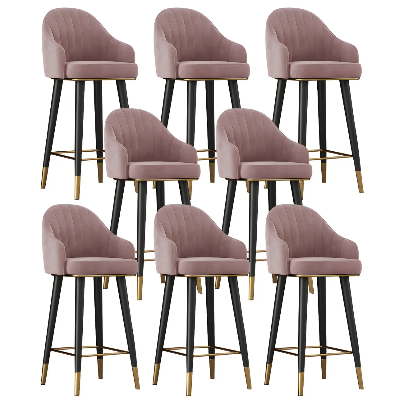 Glam Velvet Upholstered Counter Height Bar Stools Image - 25 | homeyfad