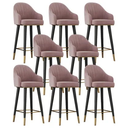 Glam Velvet Upholstered Counter Height Bar Stools Image - 25
