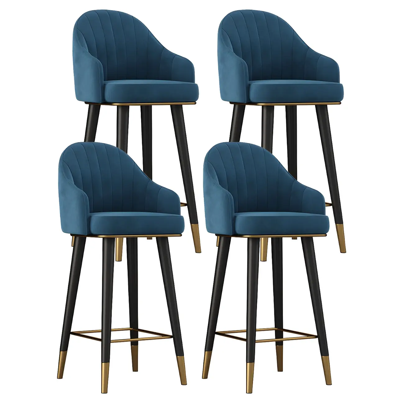 Glam Velvet Upholstered Counter Height Bar Stools Image - 27 | homeyfad