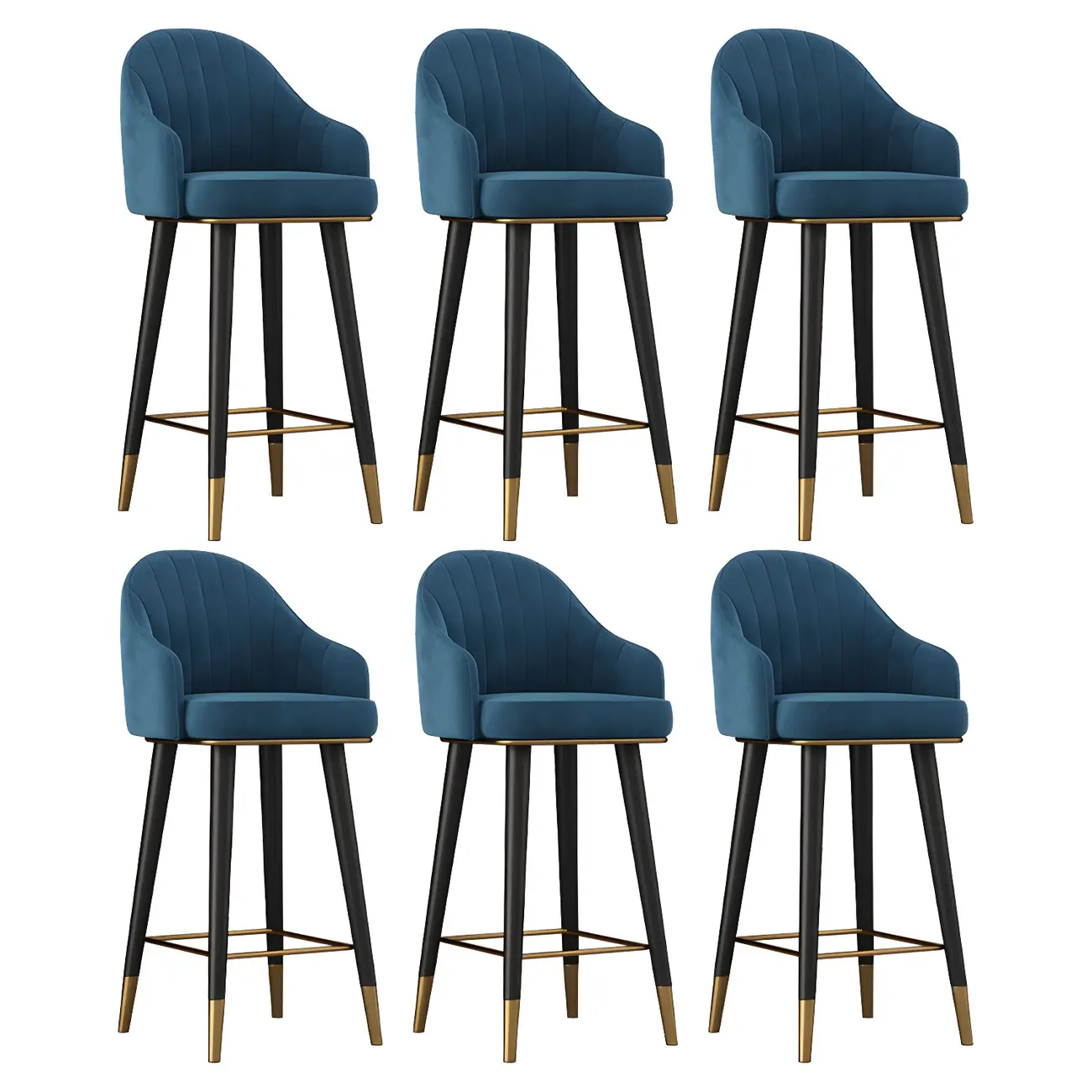 Glam Velvet Upholstered Counter Height Bar Stools Image - 28 | homeyfad