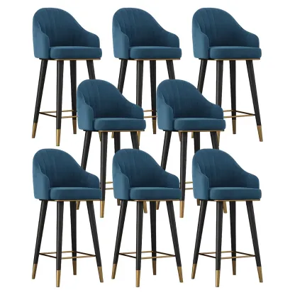 Glam Velvet Upholstered Counter Height Bar Stools Image - 29