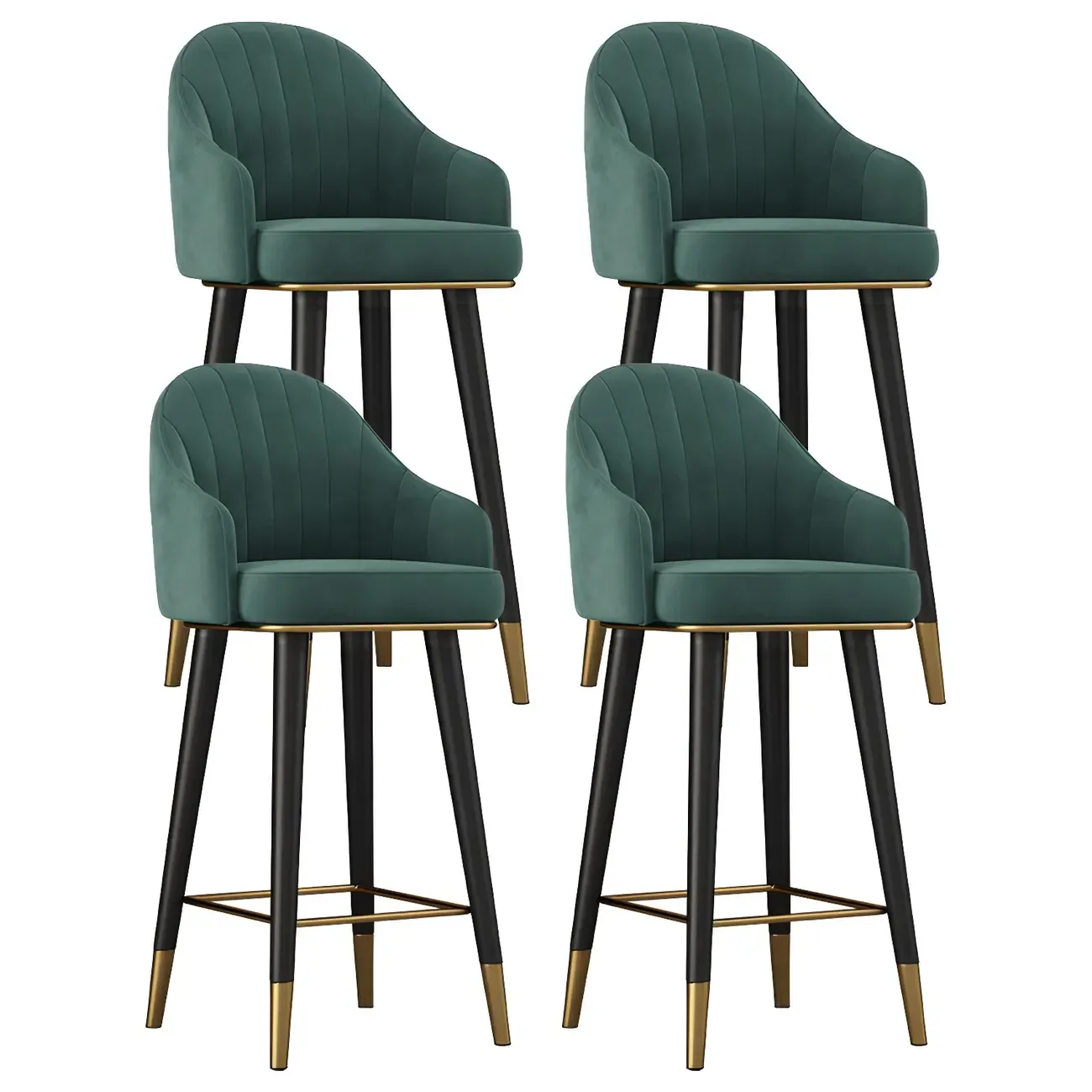 Glam Velvet Upholstered Counter Height Bar Stools Image - 31