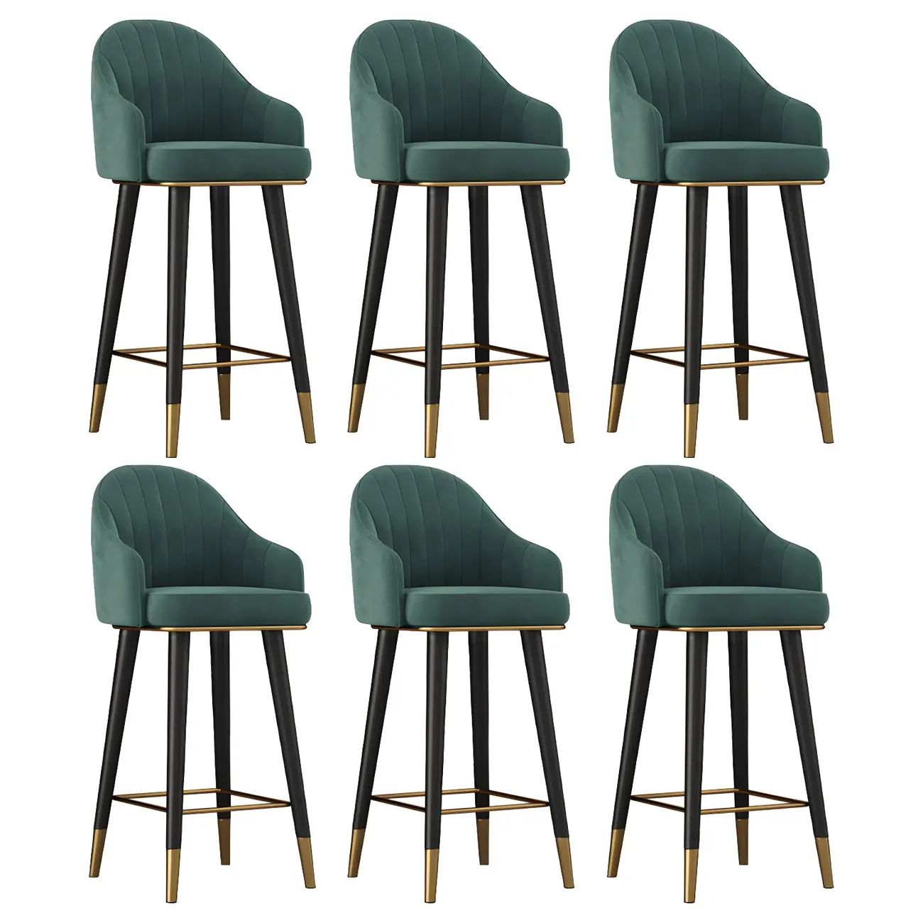 Glam Velvet Upholstered Counter Height Bar Stools Image - 32 | homeyfad