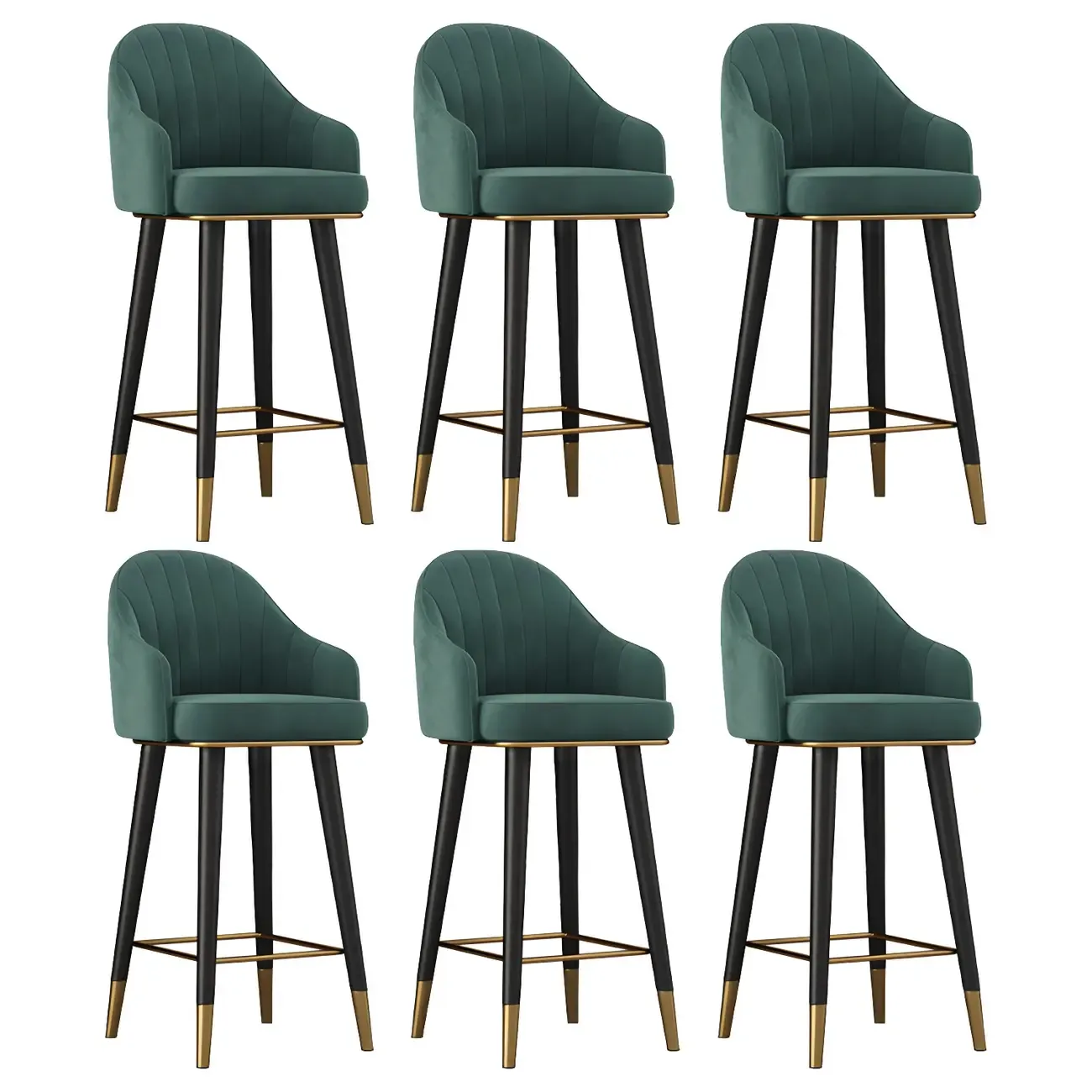 Glam Velvet Upholstered Counter Height Bar Stools Image - 32
