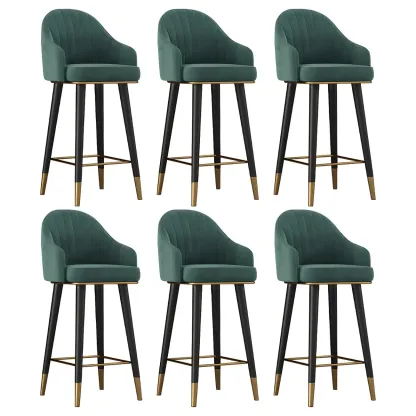 Glam Velvet Upholstered Counter Height Bar Stools Image - 32