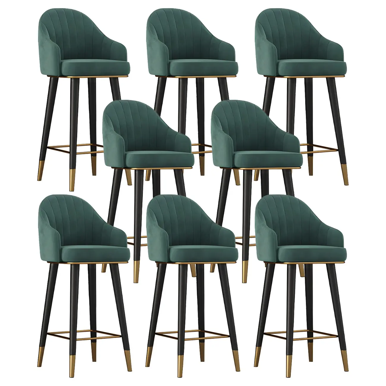 Glam Velvet Upholstered Counter Height Bar Stools Image - 33 | homeyfad