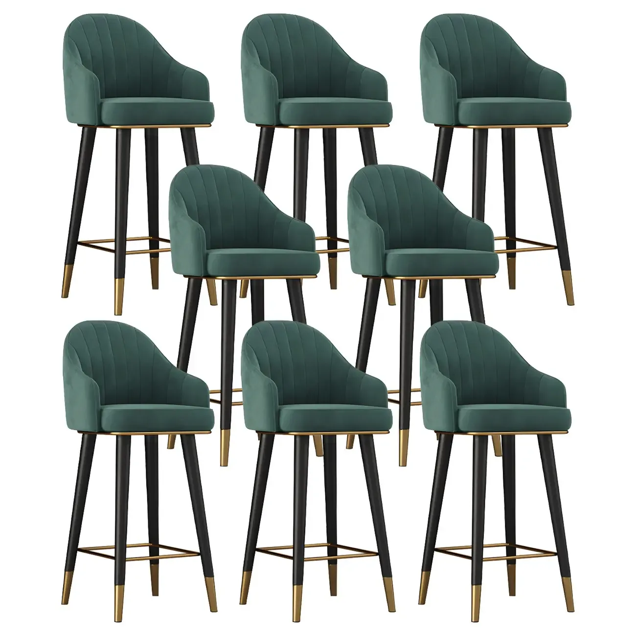 Glam Velvet Upholstered Counter Height Bar Stools Image - 33