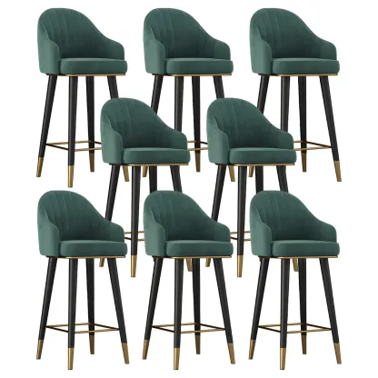 Glam Velvet Upholstered Counter Height Bar Stools Image - 33