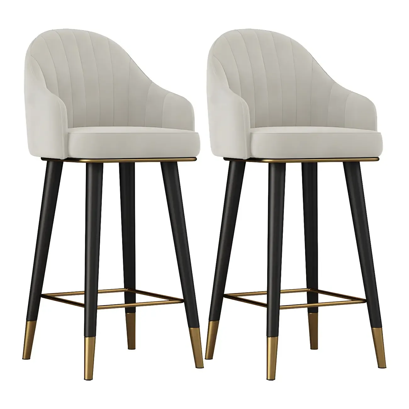 Glam Velvet Upholstered Counter Height Bar Stools Image - 34