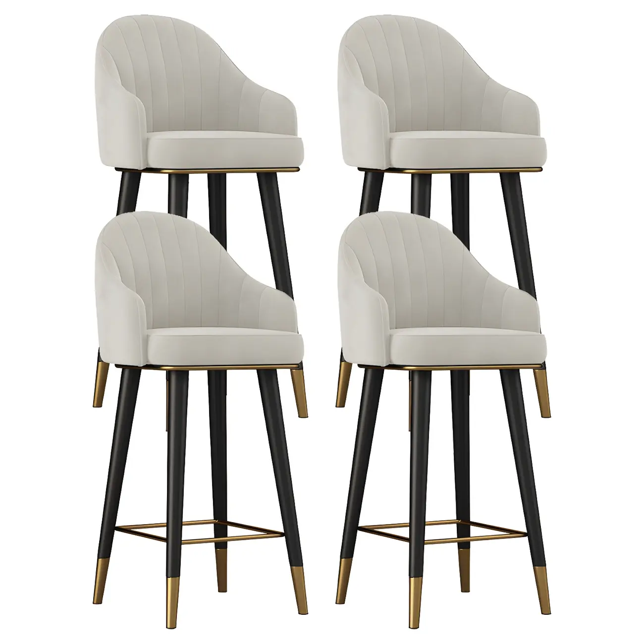 Glam Velvet Upholstered Counter Height Bar Stools Image - 35 | homeyfad