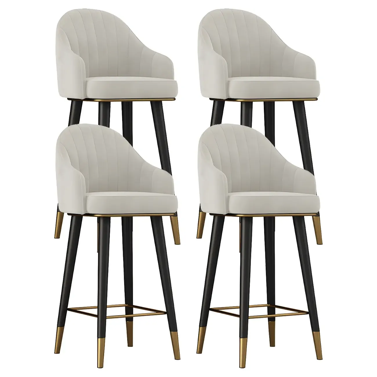 Glam Velvet Upholstered Counter Height Bar Stools Image - 35