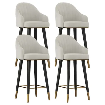 Glam Velvet Upholstered Counter Height Bar Stools Image - 35