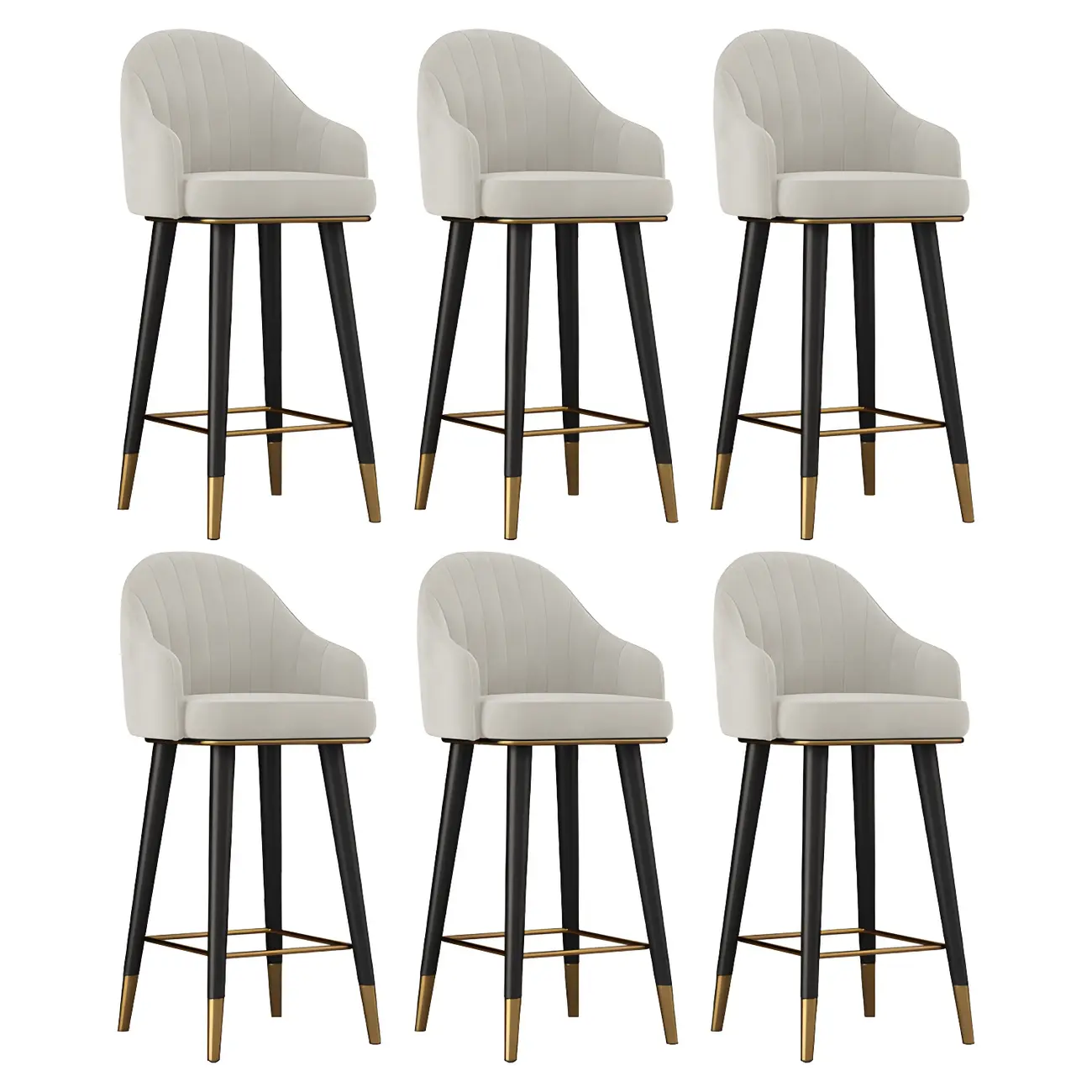 Glam Velvet Upholstered Counter Height Bar Stools Image - 36 | homeyfad