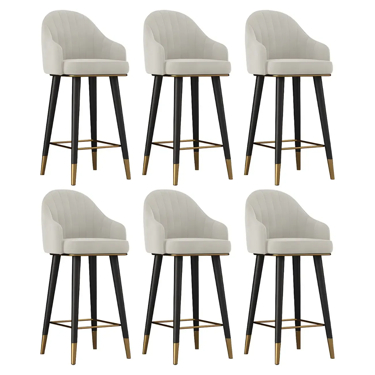 Glam Velvet Upholstered Counter Height Bar Stools Image - 36