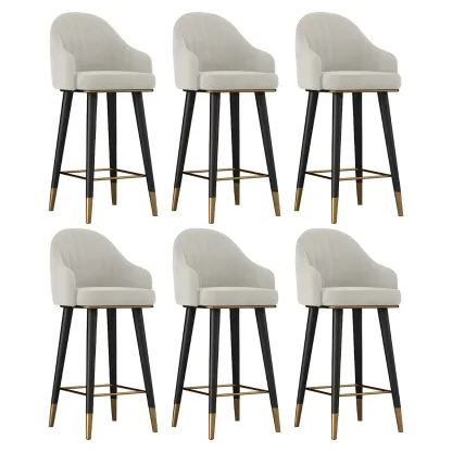 Glam Velvet Upholstered Counter Height Bar Stools Image - 36