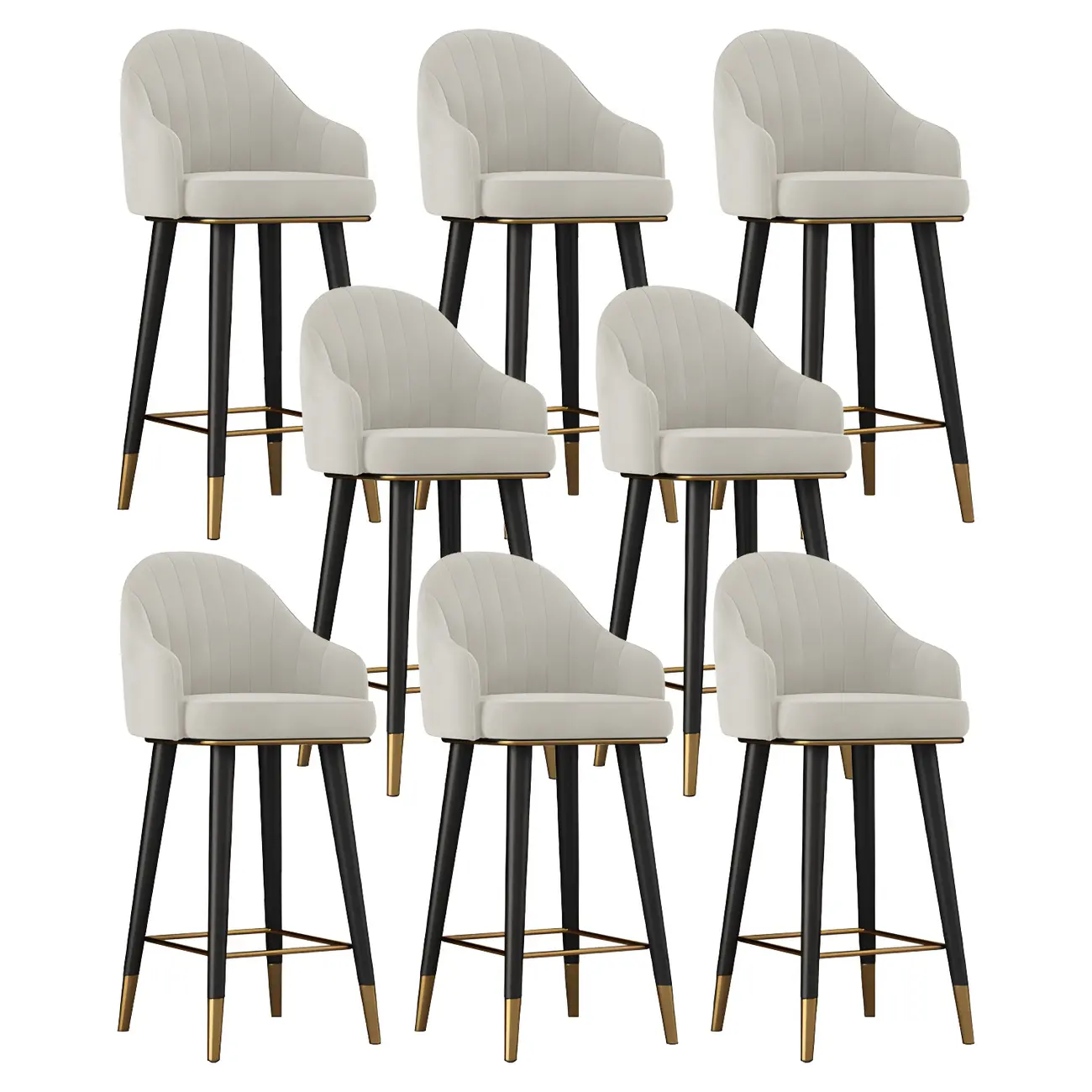 Glam Velvet Upholstered Counter Height Bar Stools Image - 37 | homeyfad