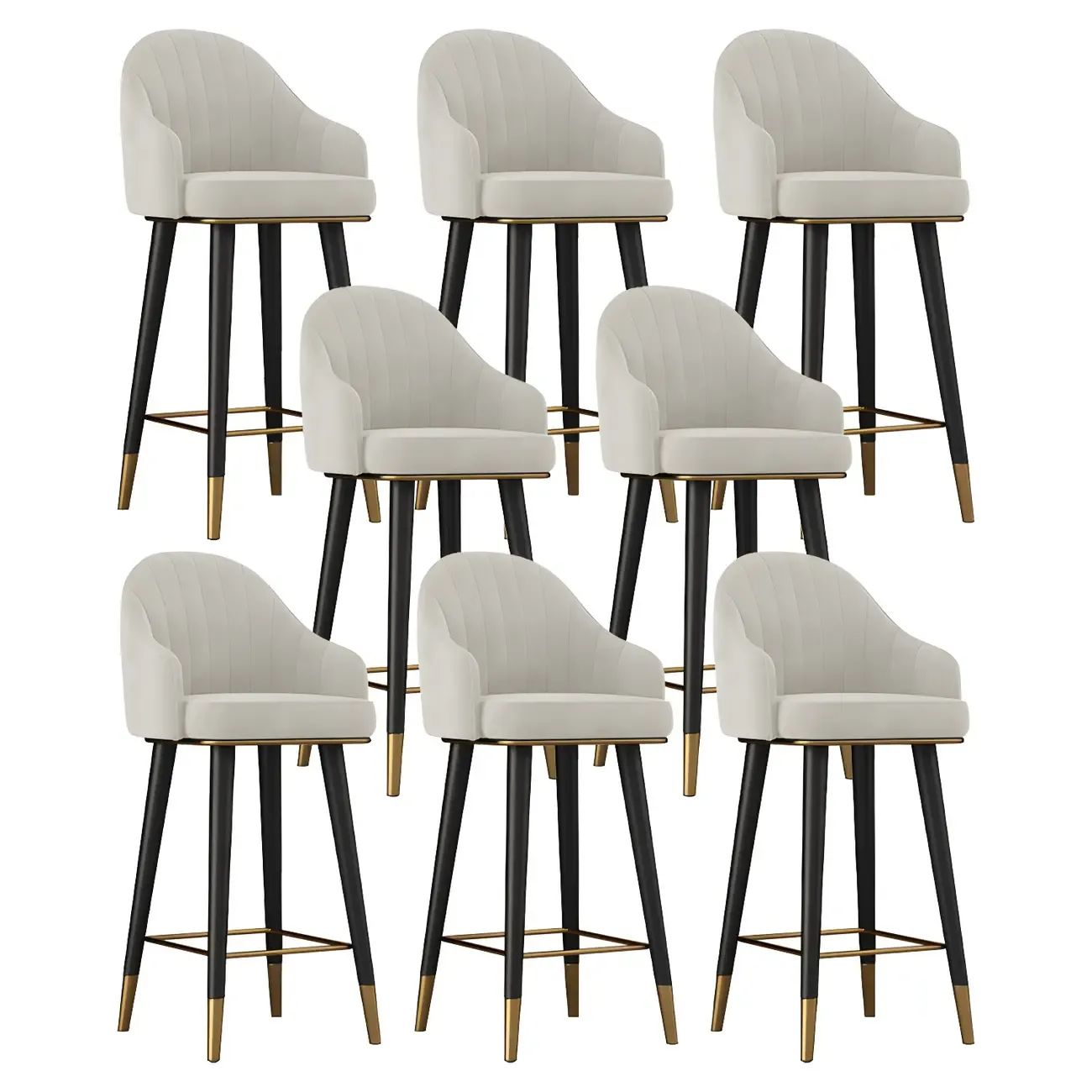 Glam Velvet Upholstered Counter Height Bar Stools Image - 37