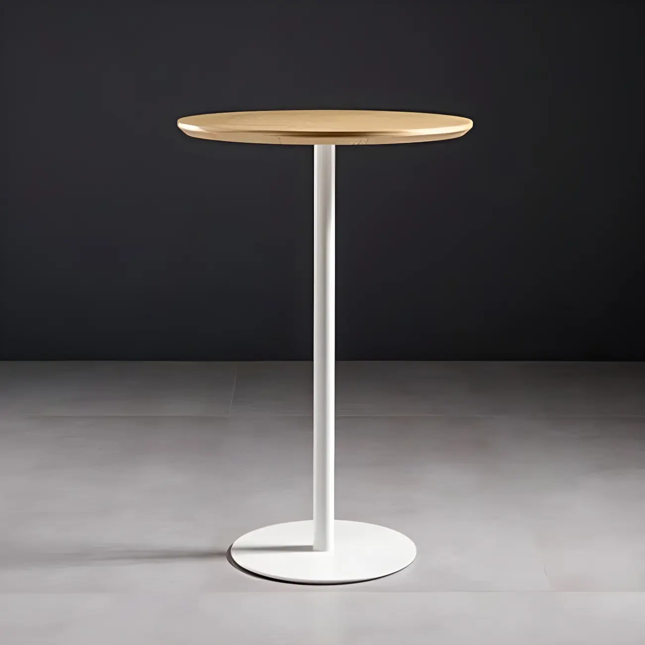 Modern Brown Wood Grain Black Metallic Pedestal Bar Tables Image - 10 | homeyfad