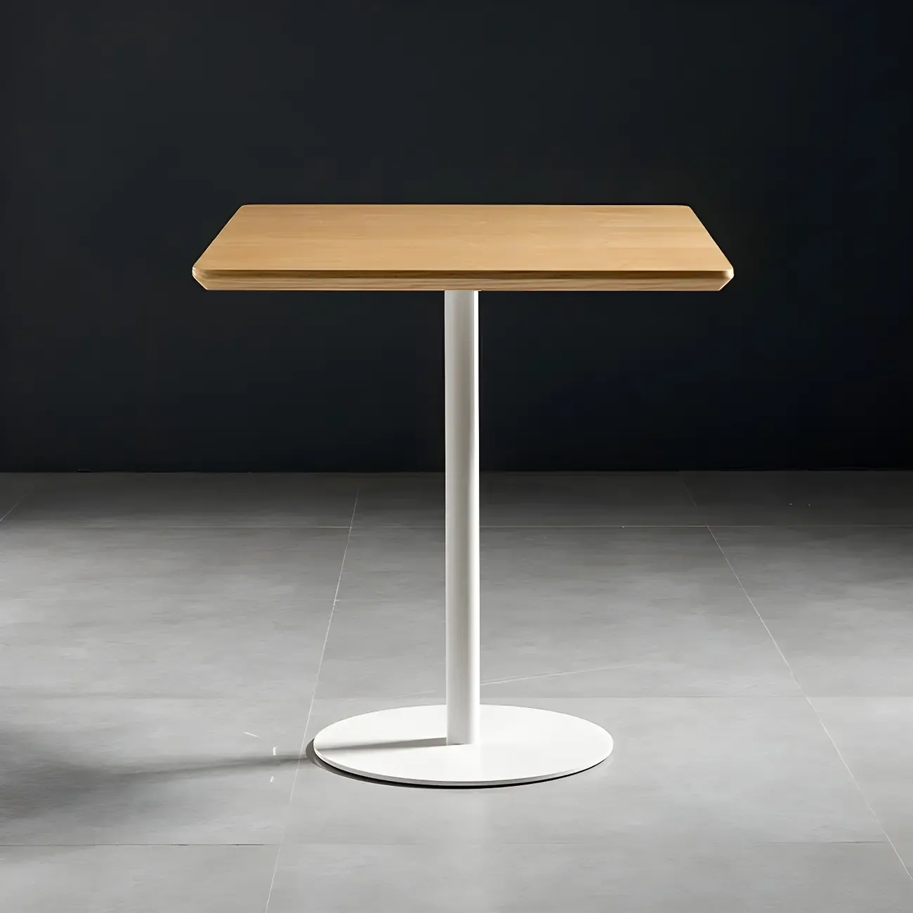 Modern Brown Wood Grain Black Metallic Pedestal Bar Tables Image - 13