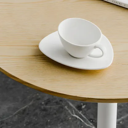 Modern Brown Wood Grain Black Metallic Pedestal Bar Tables Image - 14