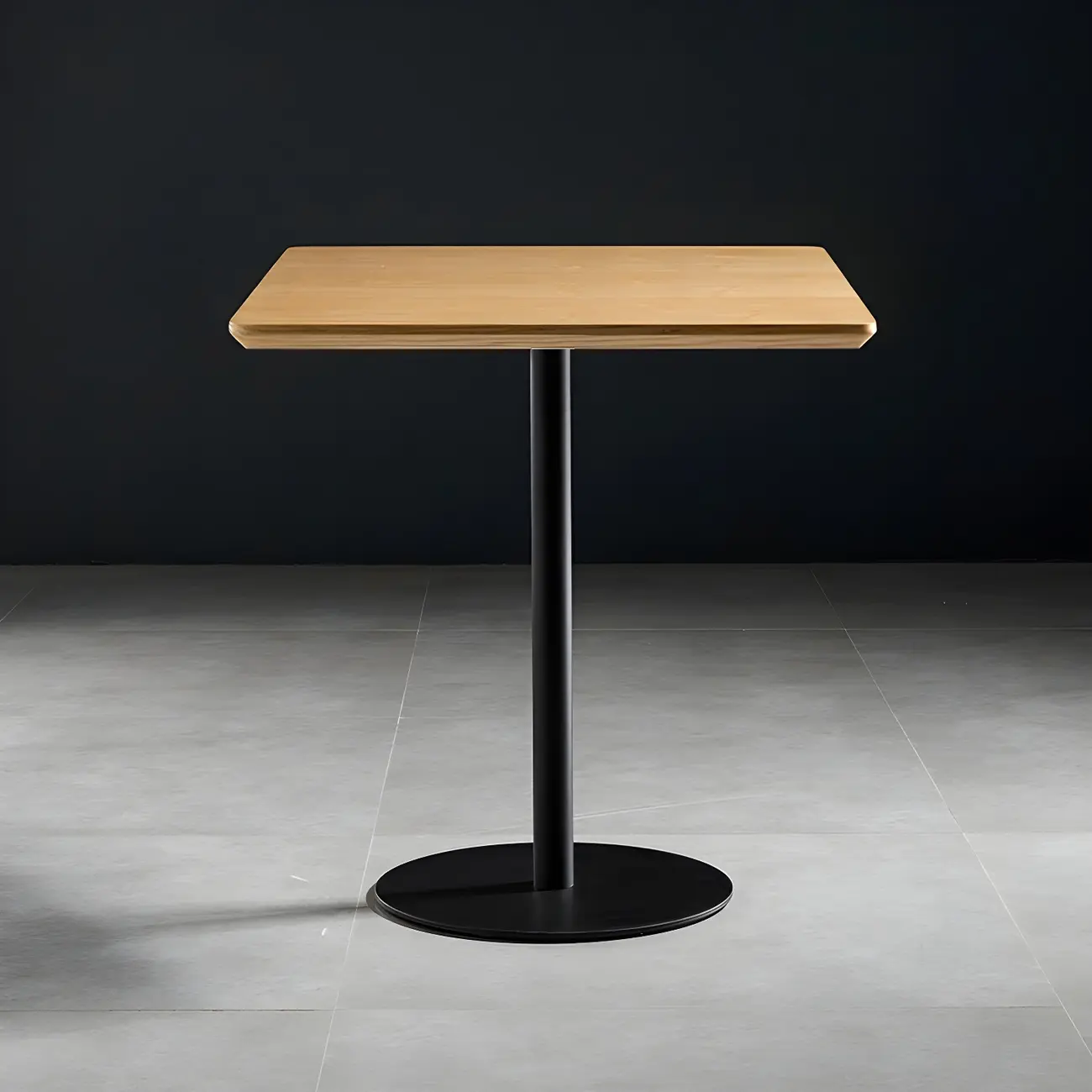 Modern Brown Wood Grain Black Metallic Pedestal Bar Tables Image - 15 | homeyfad