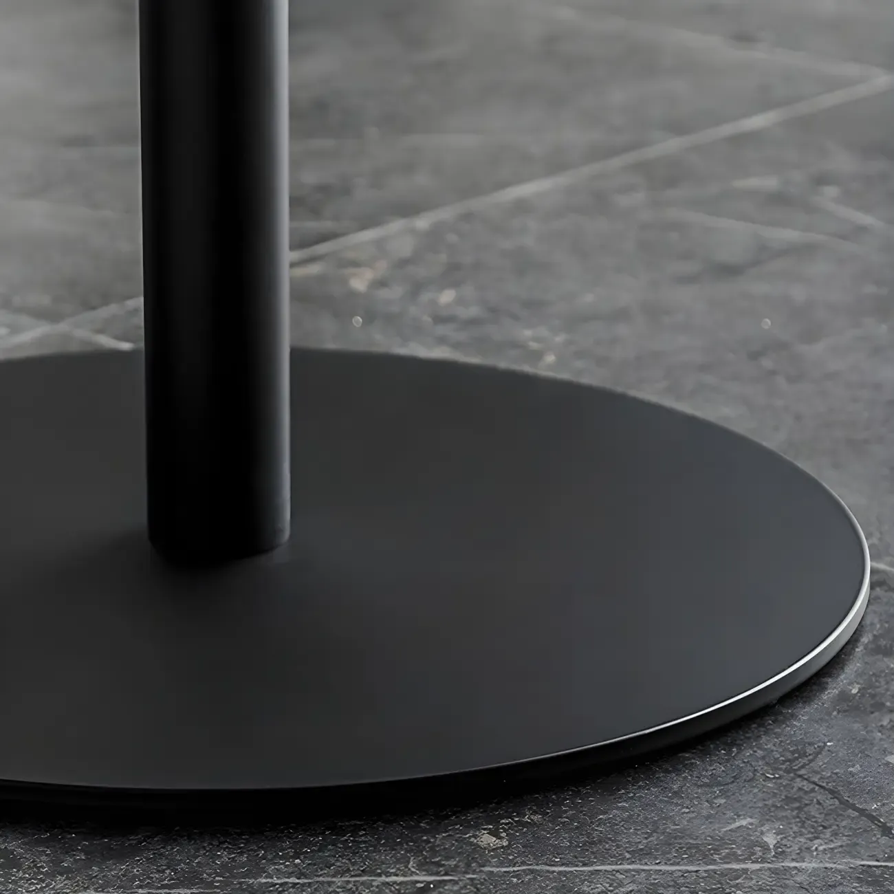 Modern Brown Wood Grain Black Metallic Pedestal Bar Tables Image - 16