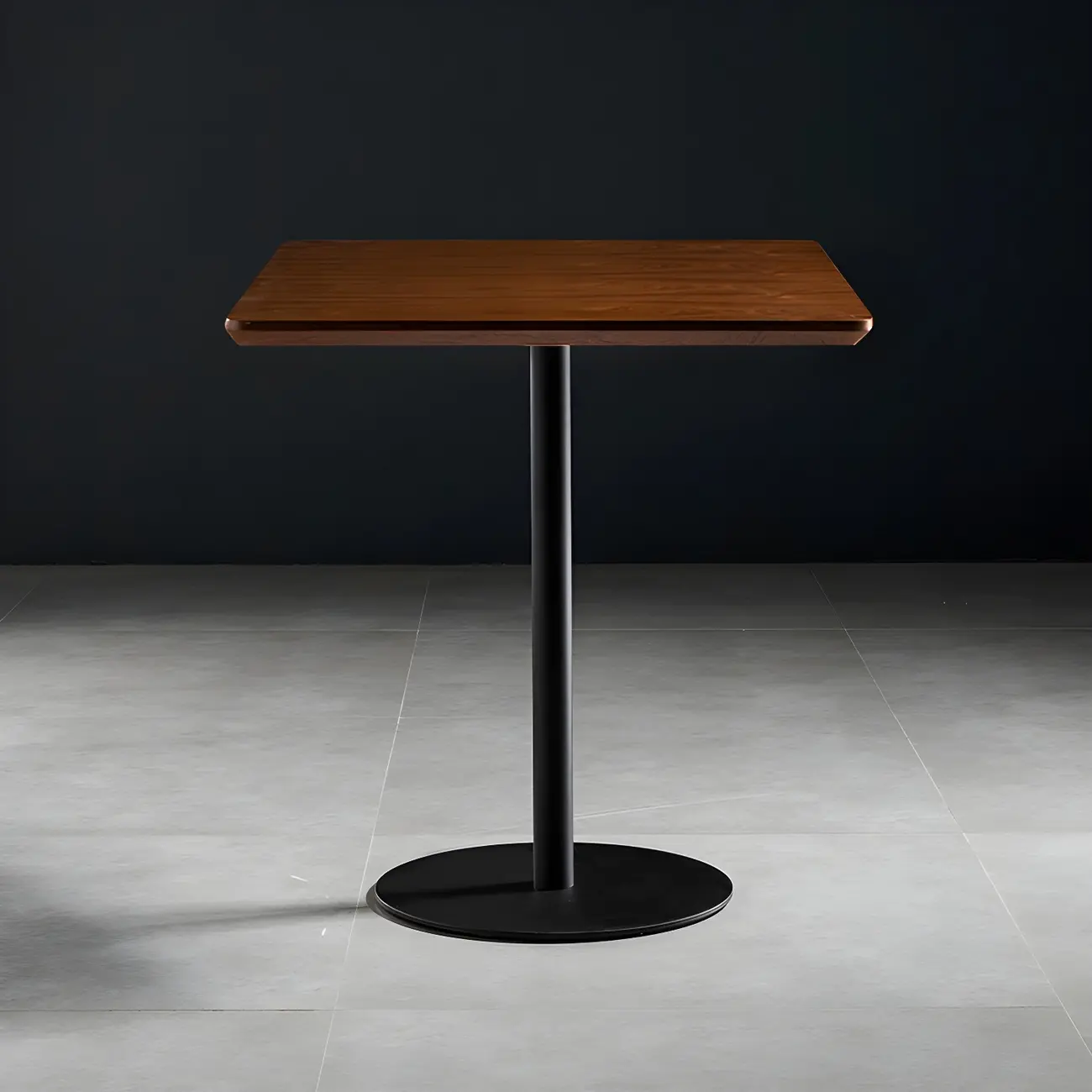 Modern Brown Wood Grain Black Metallic Pedestal Bar Tables Image - 17 | homeyfad