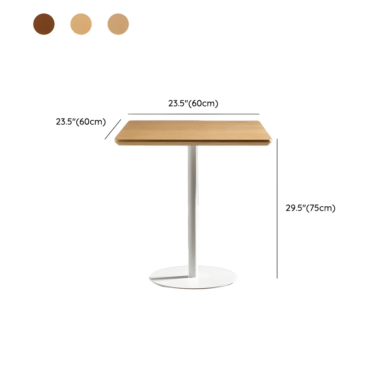 Modern Brown Wood Grain Black Metallic Pedestal Bar Tables Image - 20 | homeyfad