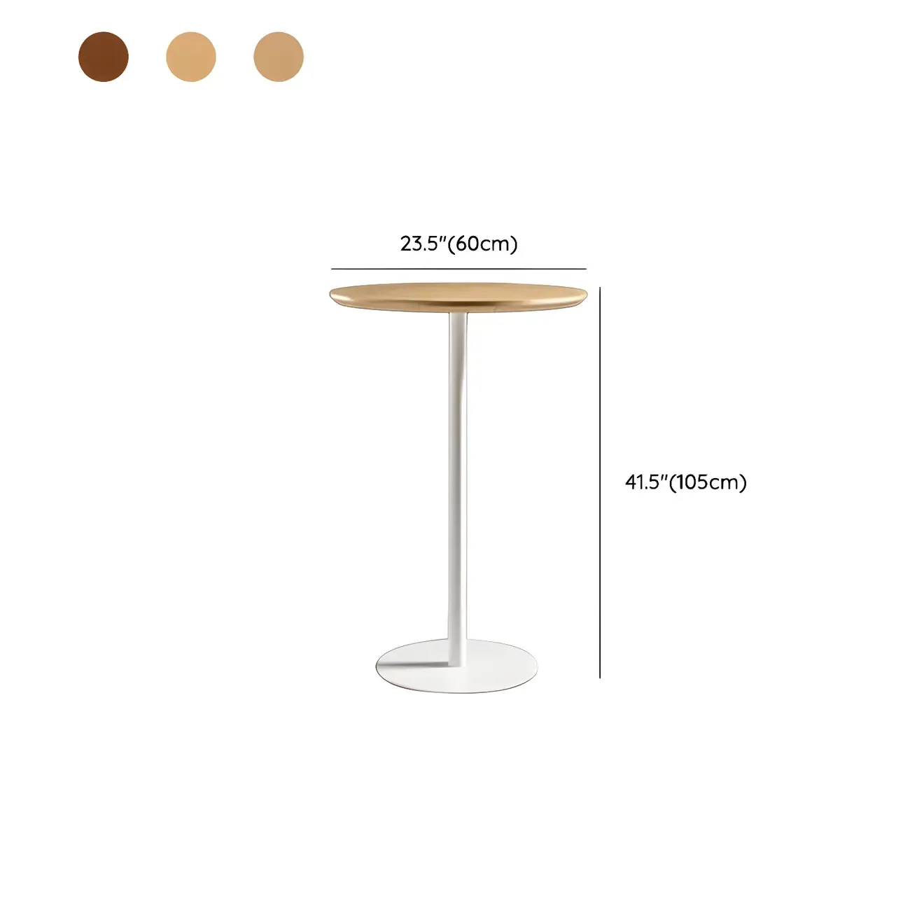 Modern Brown Wood Grain Black Metallic Pedestal Bar Tables Image - 21