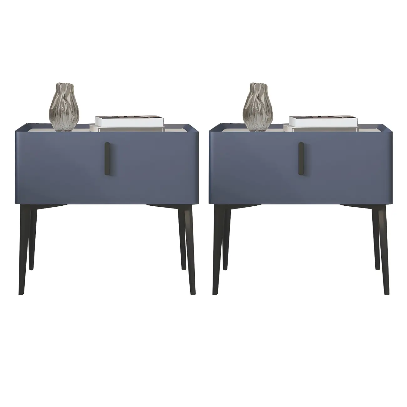 Trendy Narrow Cubic Wooden Nightstand with Legs Image - 15 | homeyfad